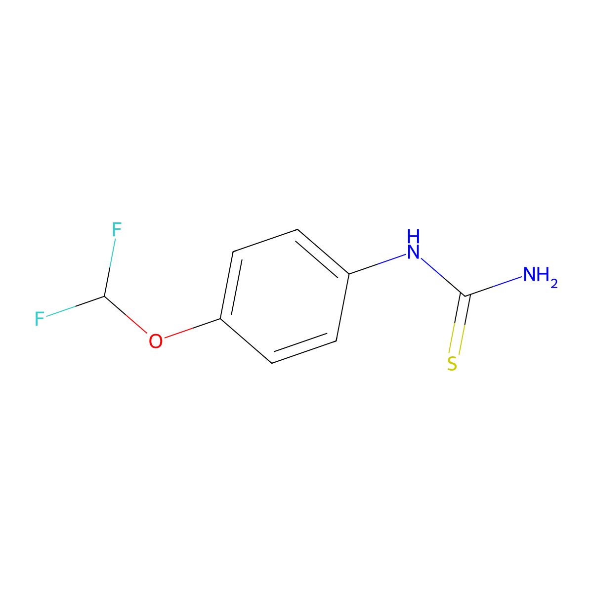 4-Difluoromethoxyphenylthiourea molecular structure, CAS 380441-42-9