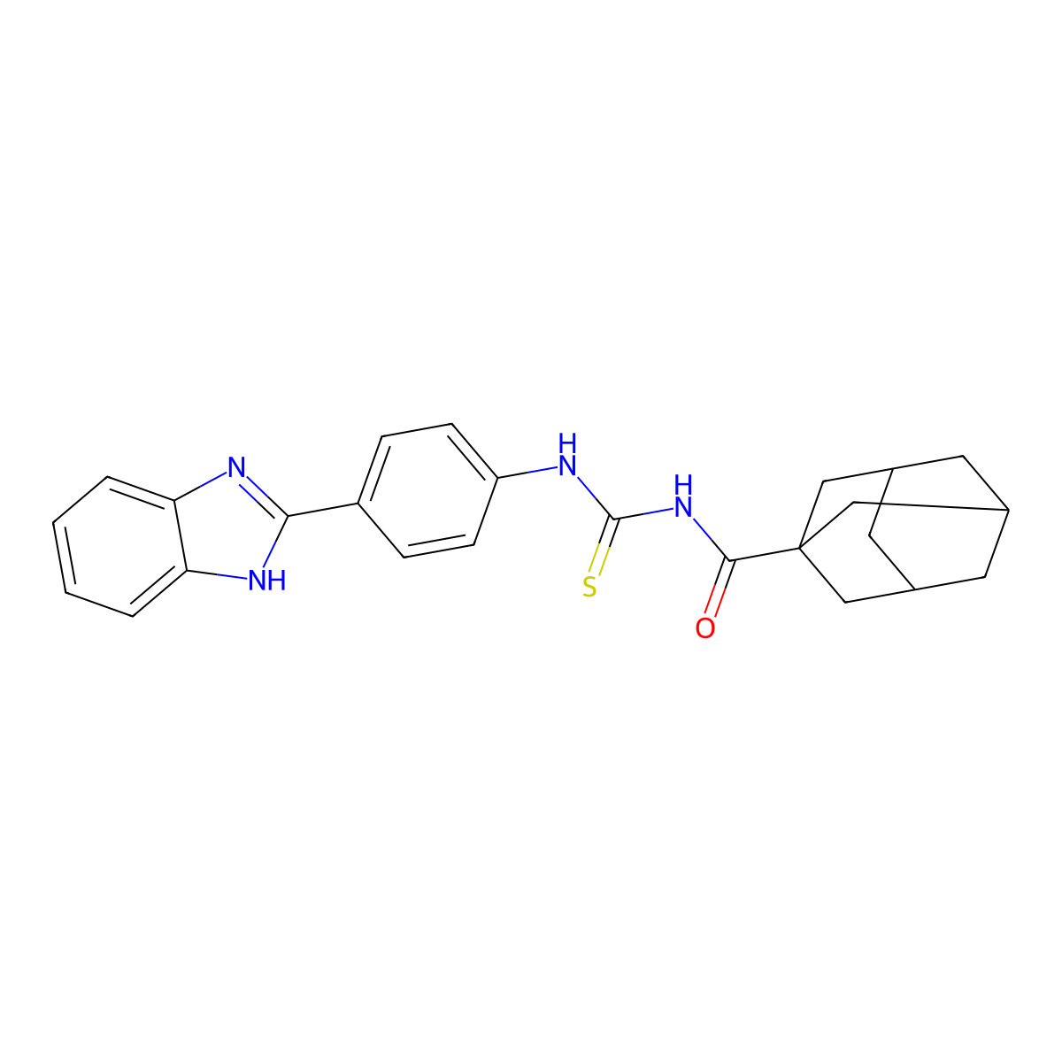 N-[[4-(1H-benzimidazol-2-yl)phenyl]carbamothioyl]adamantane-1-carboxamide molecular structure, CAS 380441-92-9