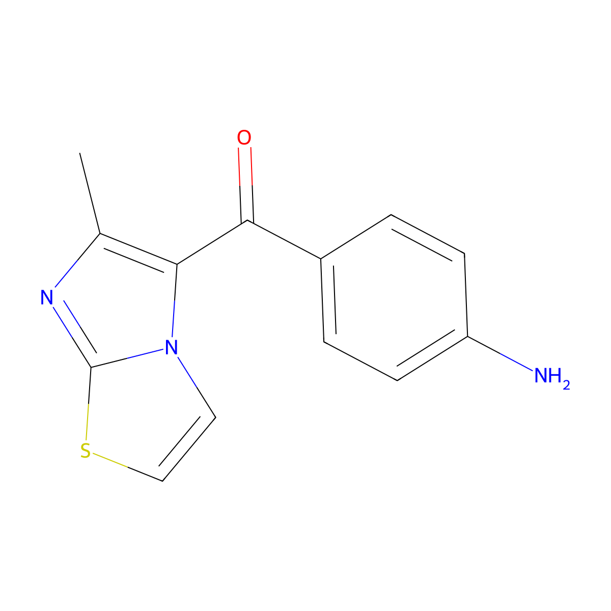 4-{6-Methylimidazo[2,1-b][1,3]thiazole-5-carbonyl}aniline molecular structure, CAS 380442-28-4