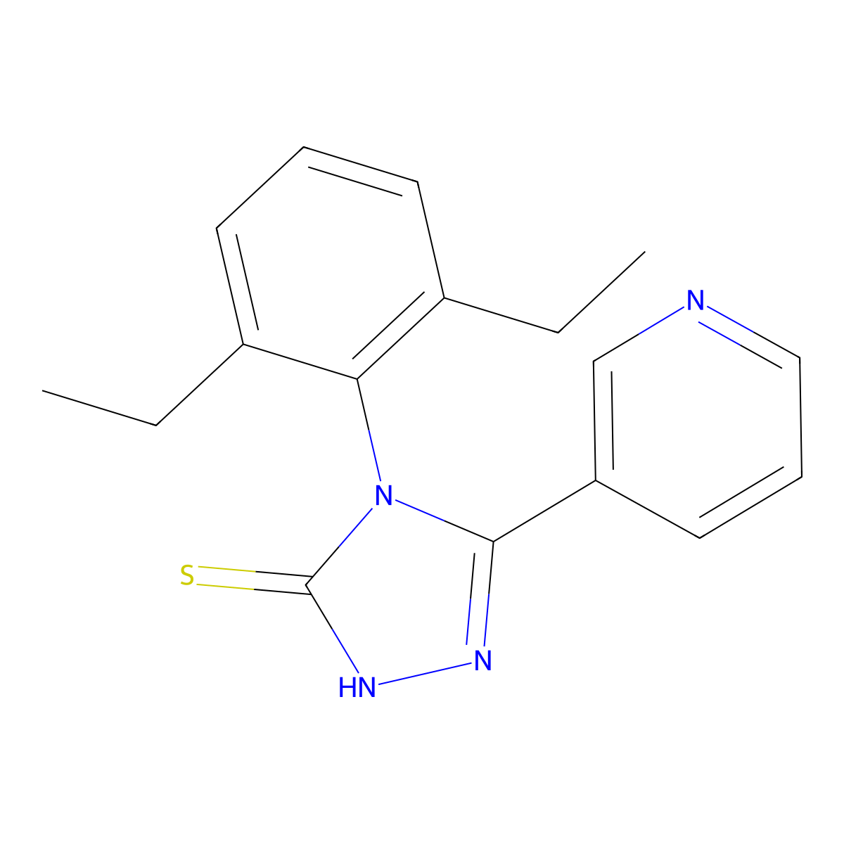 4-(2,6-diethylphenyl)-5-(pyridin-3-yl)-4H-1,2,4-triazole-3-thiol molecular structure, CAS 380442-83-1