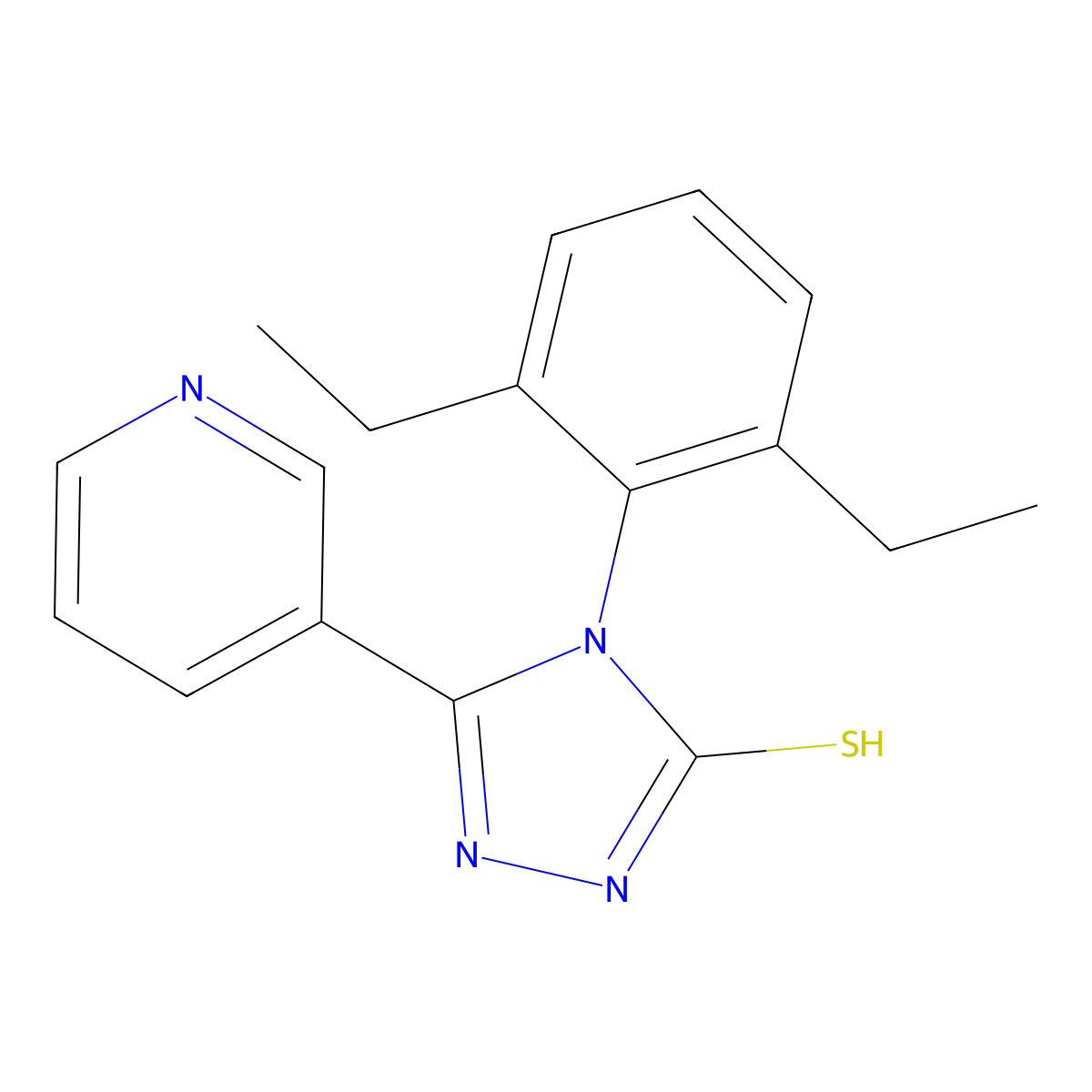 4-(2,6-diethylphenyl)-5-(pyridin-3-yl)-4H-1,2,4-triazole-3-thiol molecular structure, CAS 380442-83-1