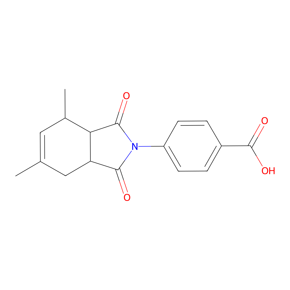 4-(4,6-dimethyl-1,3-dioxo-1,3,3a,4,7,7a-hexahydro-2H-isoindol-2-yl)benzoic acid molecular structure, CAS 380443-04-9
