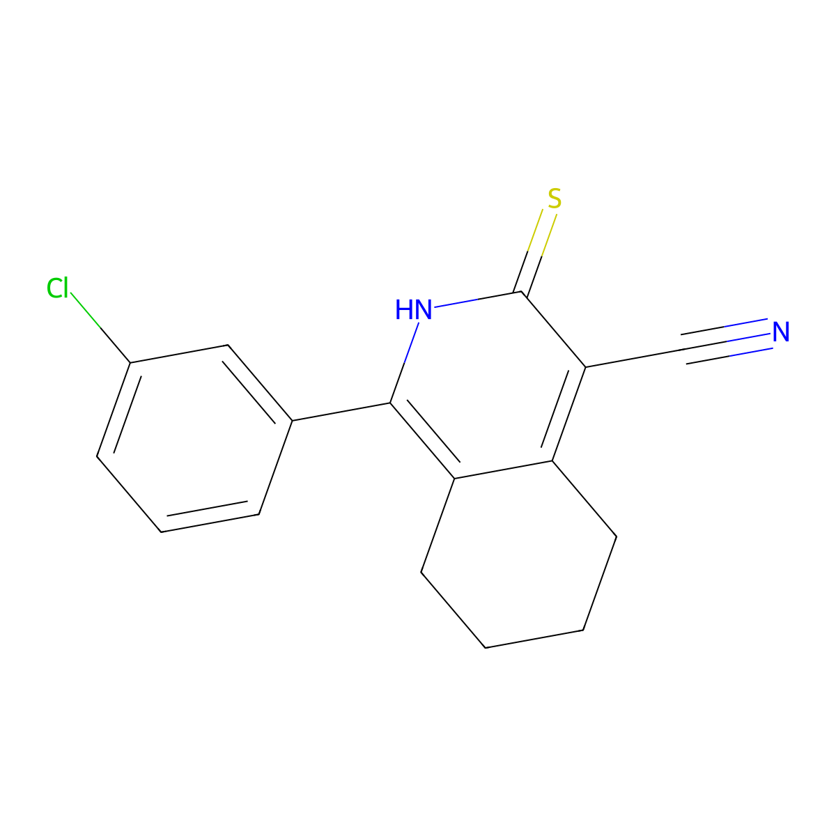 1-(3-Chlorophenyl)-3-sulfanyl-5,6,7,8-tetrahydroisoquinoline-4-carbonitrile molecular structure, CAS 380443-05-0