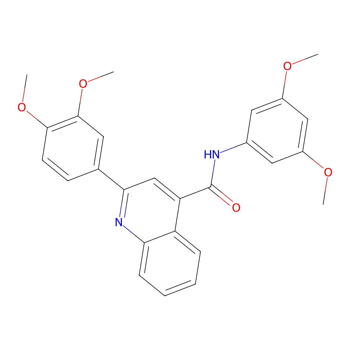 2-(3,4-dimethoxyphenyl)-N-(3,5-dimethoxyphenyl)quinoline-4-carboxamide molecular structure, CAS 380445-64-7