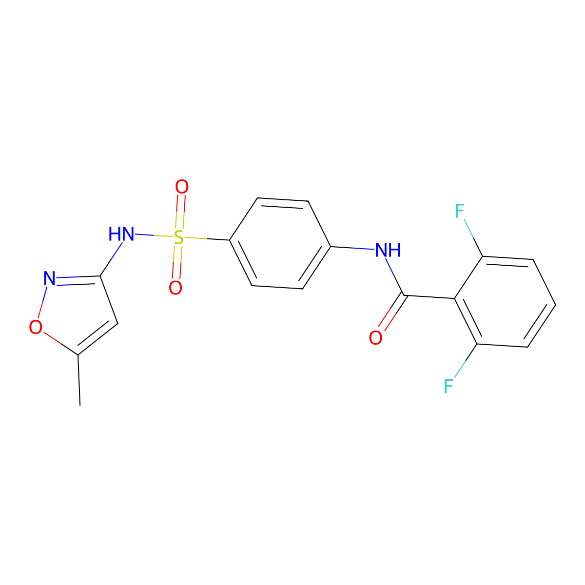 2,6-difluoro-N-(4-(N-(5-methylisoxazol-3-yl)sulfamoyl)phenyl)benzamide molecular structure, CAS 380445-67-0