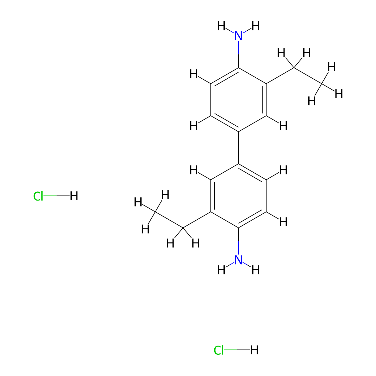 3,3'-Diethylbenzidine Dihydrochloride molecular structure, CAS 380447-91-6