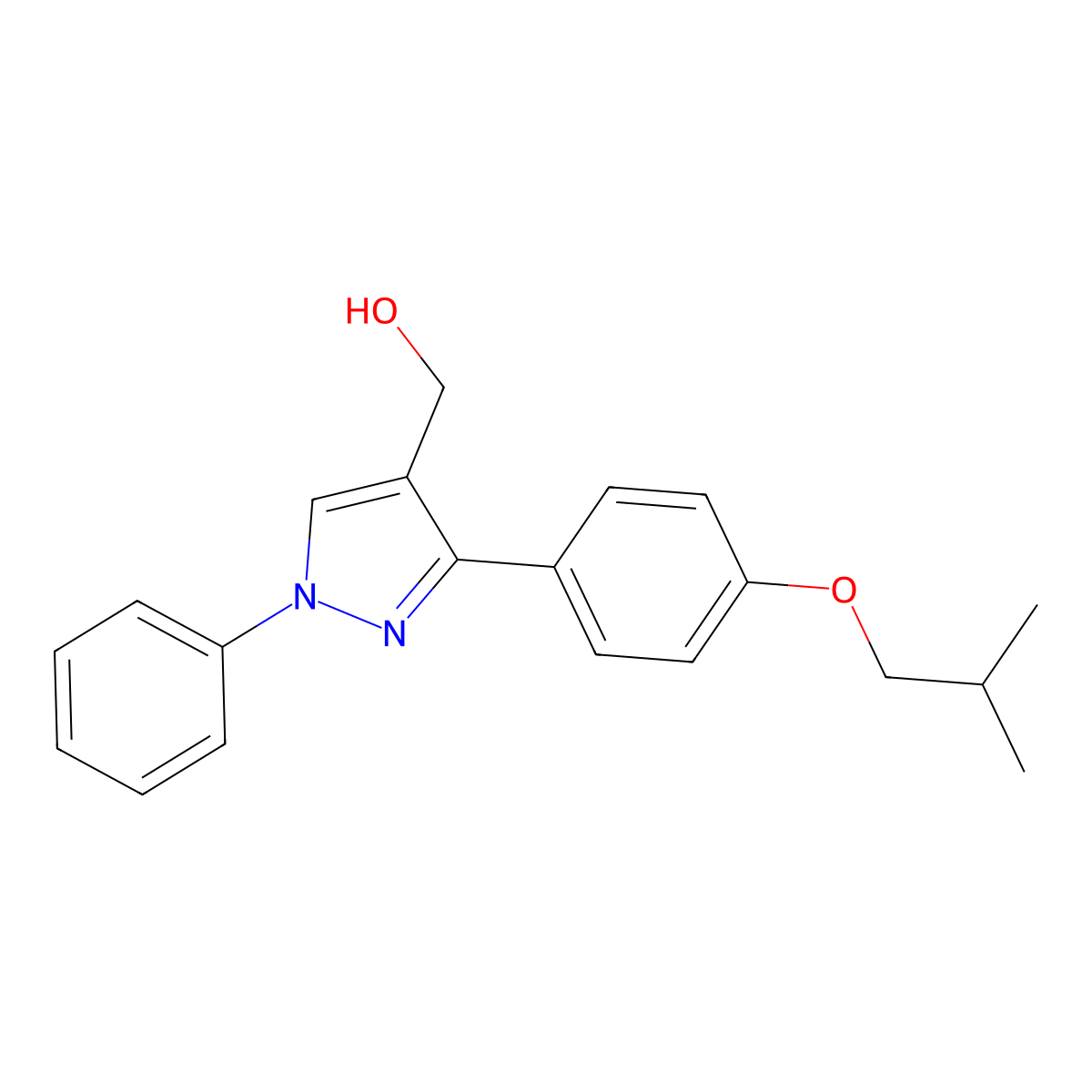 {3-[4-(2-methylpropoxy)phenyl]-1-phenyl-1H-pyrazol-4-yl}methanol molecular structure, CAS 380449-90-1