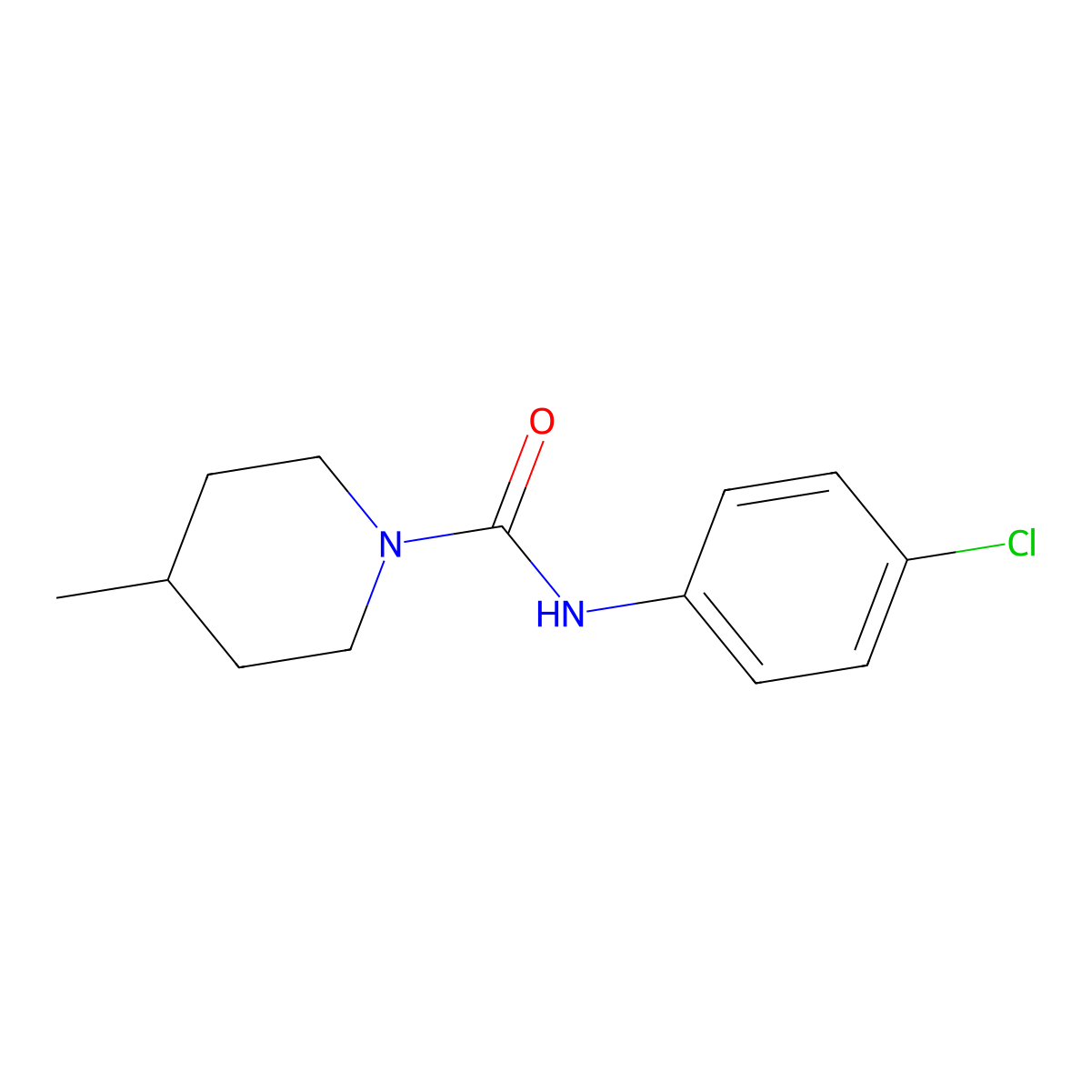 N-(4-chlorophenyl)-4-methylpiperidine-1-carboxamide molecular structure, CAS 38045-05-5