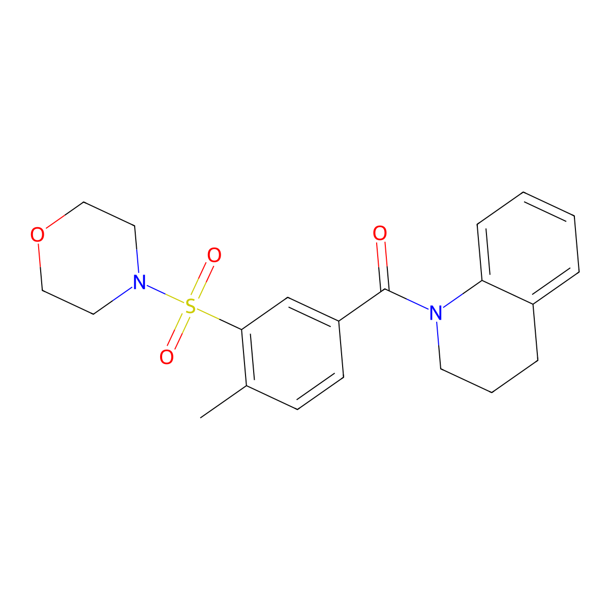 (3,4-dihydroquinolin-1(2H)-yl)(4-methyl-3-(morpholinosulfonyl)phenyl)methanone molecular structure, CAS 380450-76-0