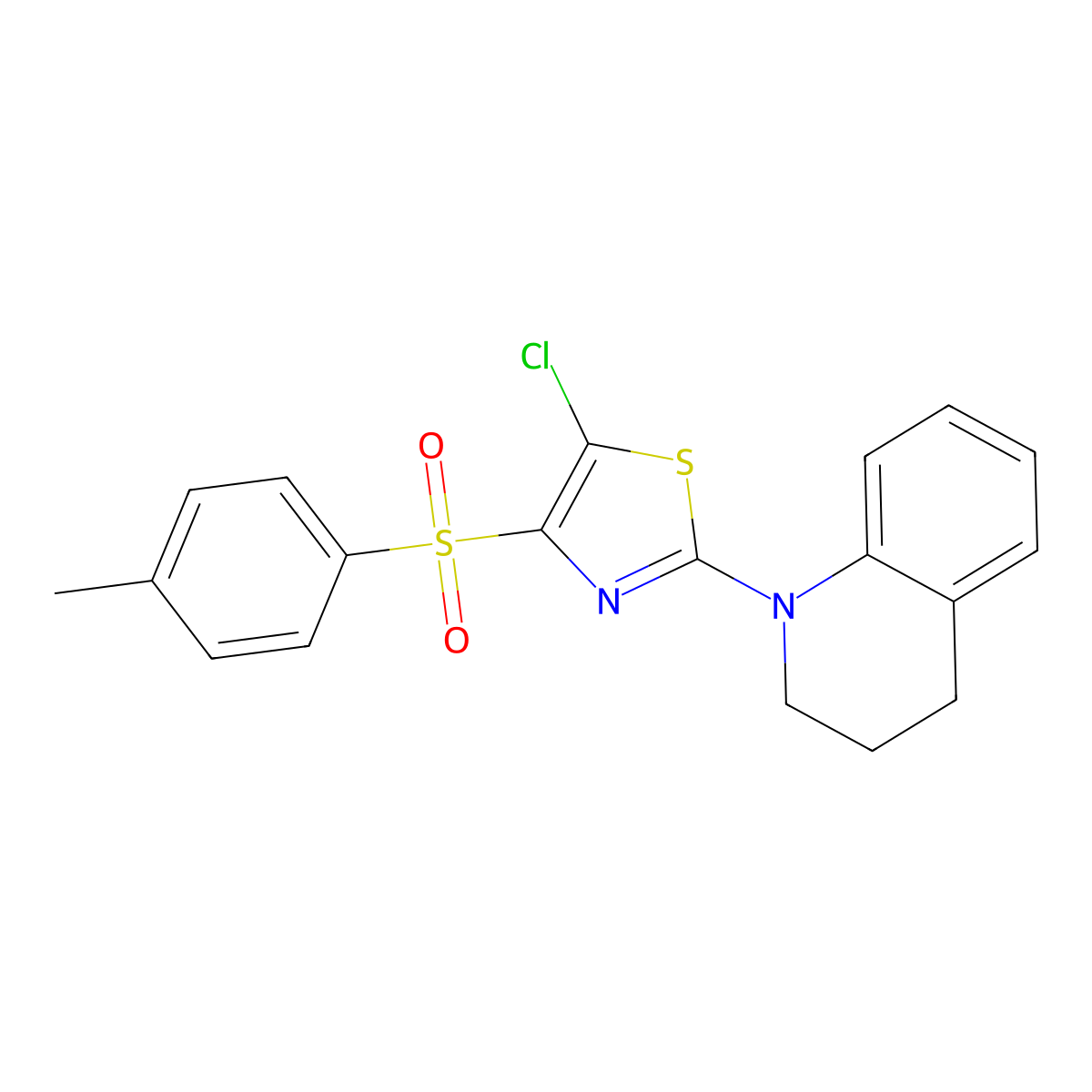 1-[5-Chloro-4-(4-methylbenzenesulfonyl)-1,3-thiazol-2-yl]-1,2,3,4-tetrahydroquinoline molecular structure, CAS 380451-24-1