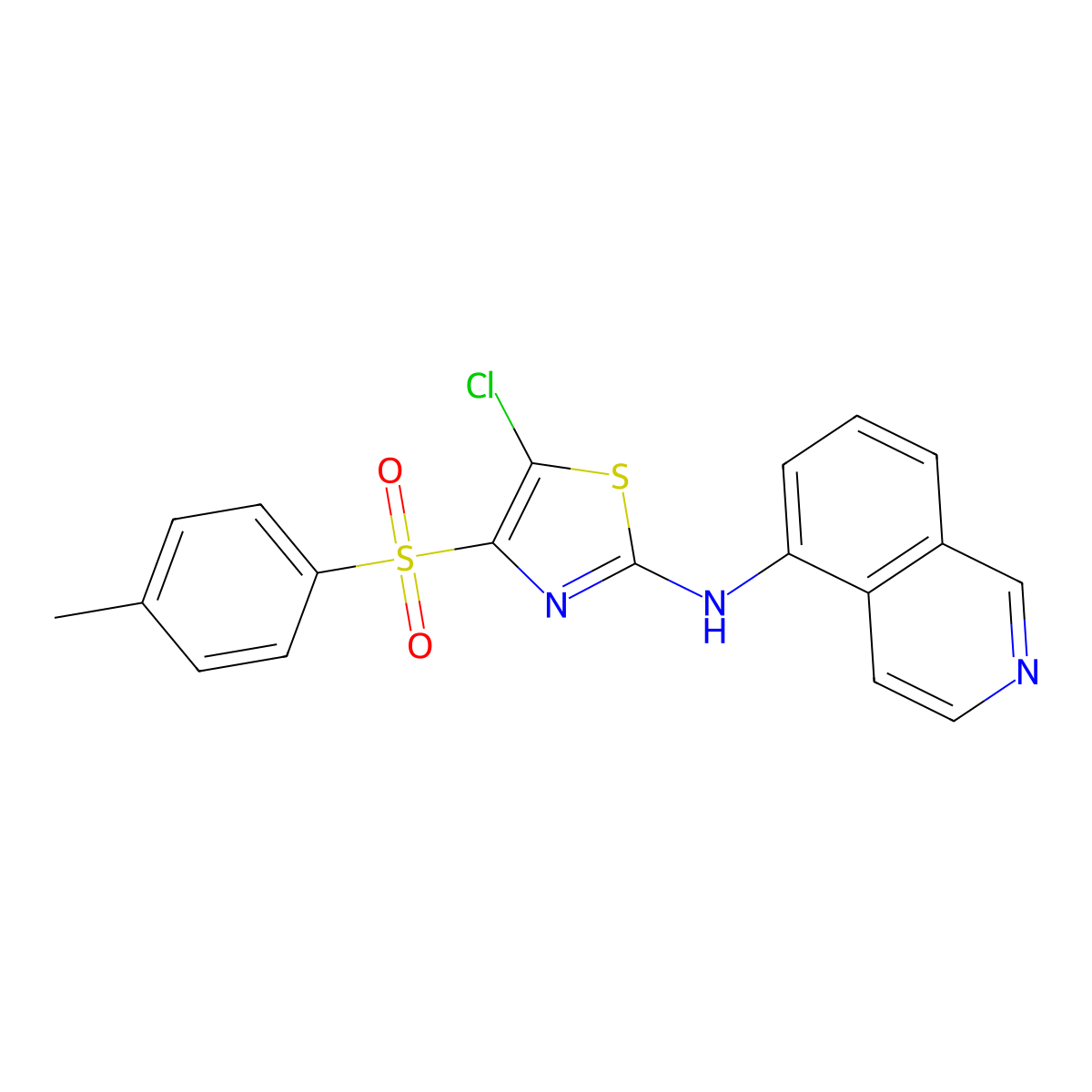 5-Chloro-2-(5-isoquinolylamino)-4-[(4-methylphenyl)sulfonyl]-1,3-thiazole molecular structure, CAS 380451-25-2