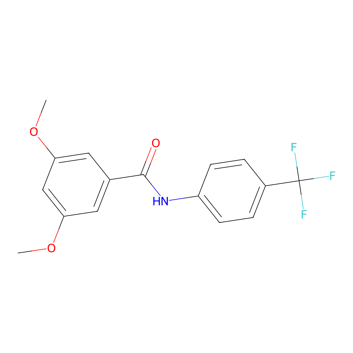 3,5-dimethoxy-N-[4-(trifluoromethyl)phenyl]benzamide molecular structure, CAS 380451-29-6