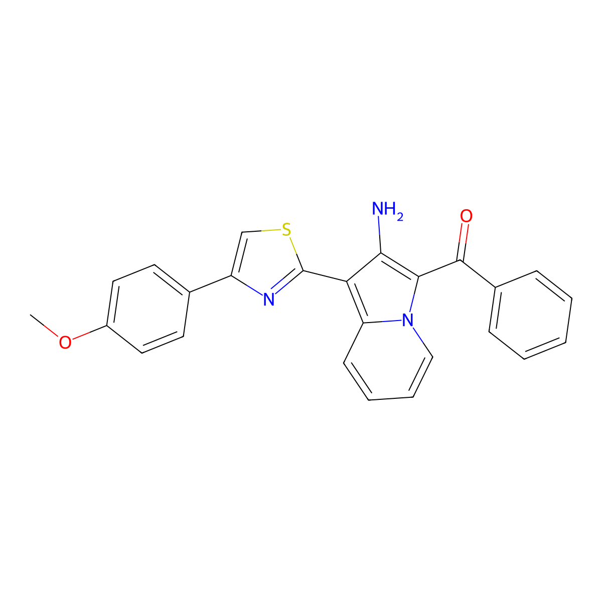 3-Benzoyl-1-[4-(4-methoxyphenyl)-1,3-thiazol-2-yl]indolizin-2-amine molecular structure, CAS 380452-88-0