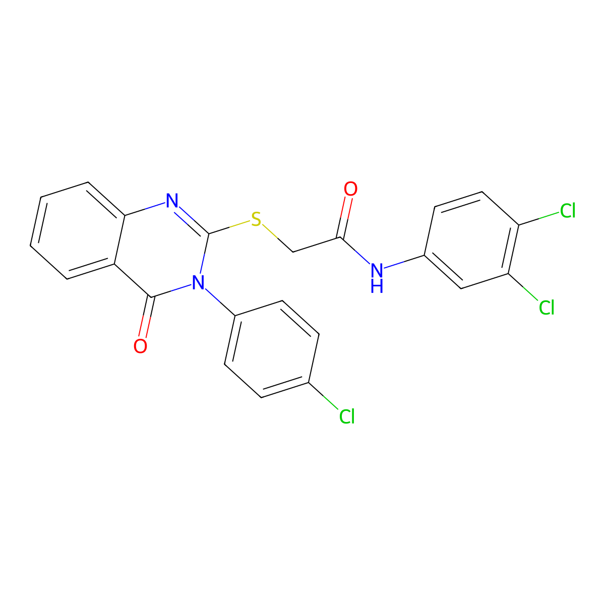2-[3-(4-chlorophenyl)-4-oxoquinazolin-2-yl]sulfanyl-N-(3,4-dichlorophenyl)acetamide molecular structure, CAS 380452-97-1