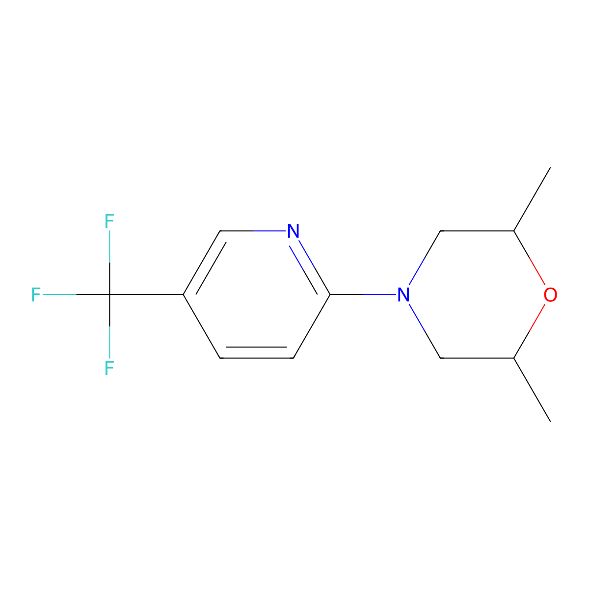 2,6-Dimethyl-4-[5-(trifluoromethyl)pyridin-2-yl]morpholine molecular structure, CAS 380453-89-4