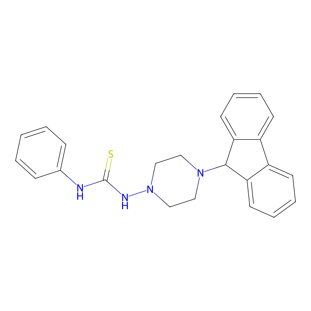 1-[4-(9H-fluoren-9-yl)piperazin-1-yl]-3-phenylthiourea molecular structure, CAS 380453-99-6