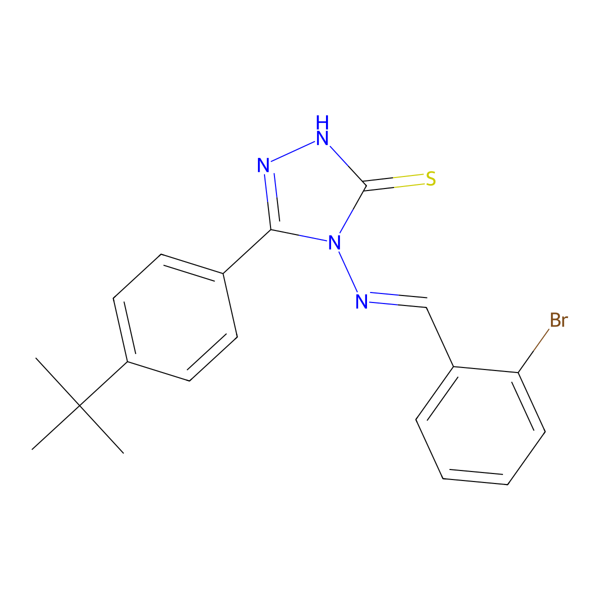 4-[(2-bromobenzylidene)amino]-5-(4-tert-butylphenyl)-4H-1,2,4-triazole-3-thiol molecular structure, CAS 380458-06-0