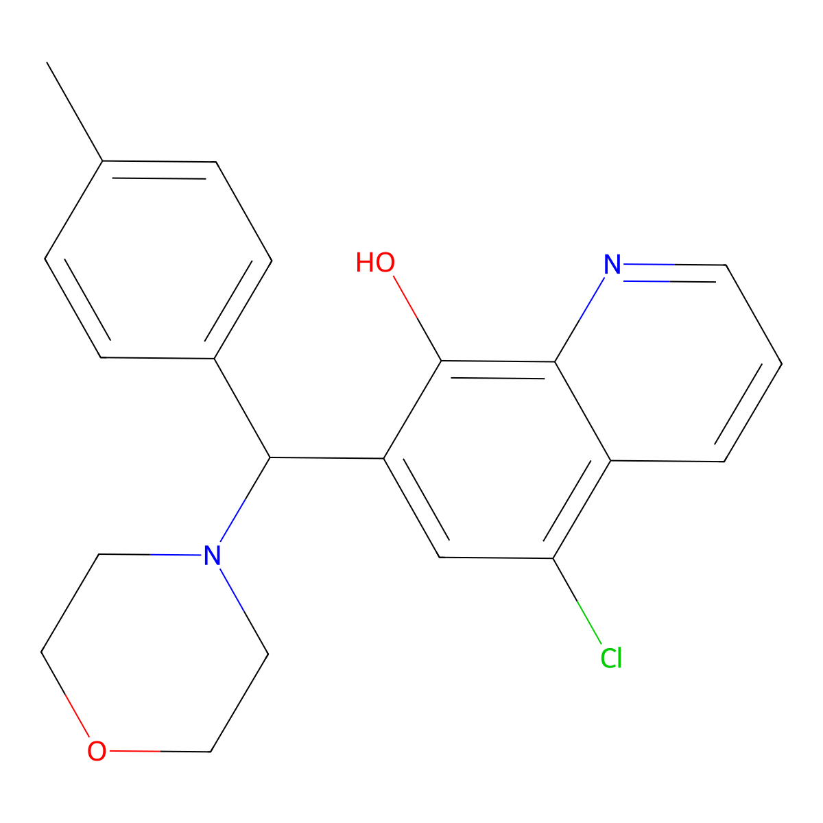5-Chloro-7-[(4-methylphenyl)(morpholin-4-yl)methyl]quinolin-8-ol molecular structure, CAS 380458-11-7