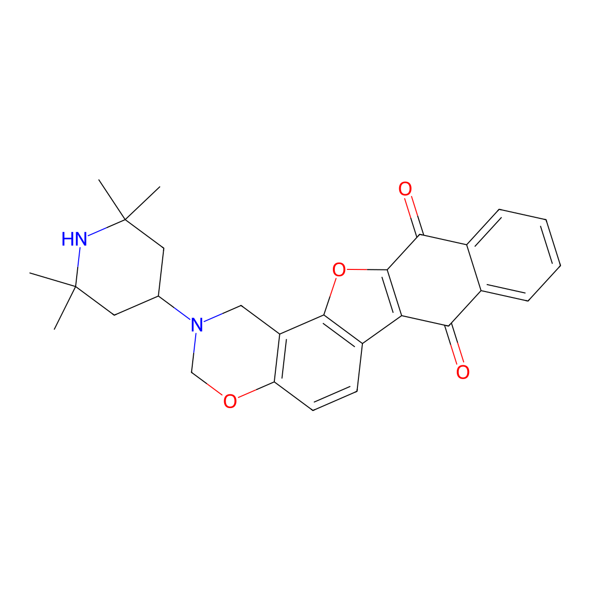 16-(2,2,6,6-Tetramethylpiperidin-4-yl)-12,18-dioxa-16-azapentacyclo[11.8.0.0^{2,11}.0^{4,9}.0^{14,19}]henicosa-1(13),2(11),4(9),5,7,14(19),20-heptaene-3,10-dione molecular structure, CAS 380458-13-9