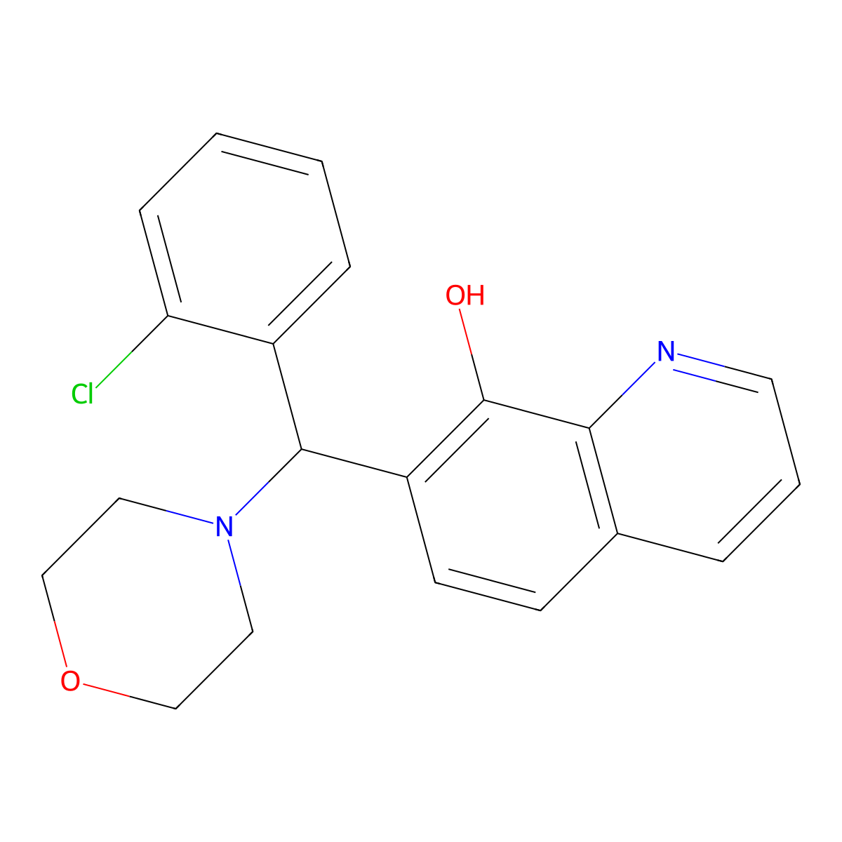 7-[(2-Chlorophenyl)(morpholin-4-yl)methyl]quinolin-8-ol molecular structure, CAS 380458-17-3
