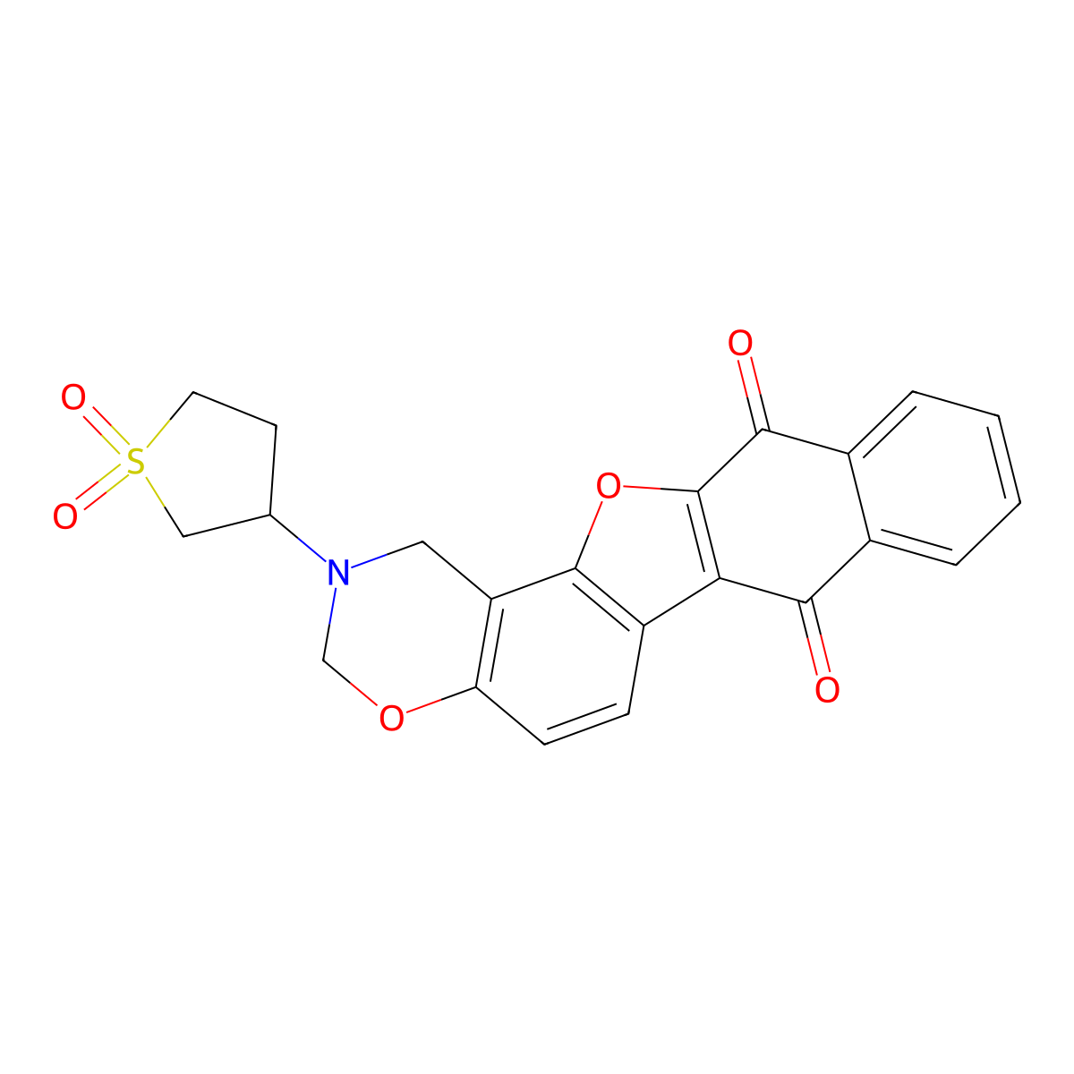 2-(1,1-dioxidotetrahydrothiophen-3-yl)-2,3-dihydro-1H-naphtho[2',3':2,3]benzofuro[7,6-e][1,3]oxazine-7,12-dione molecular structure, CAS 380458-20-8