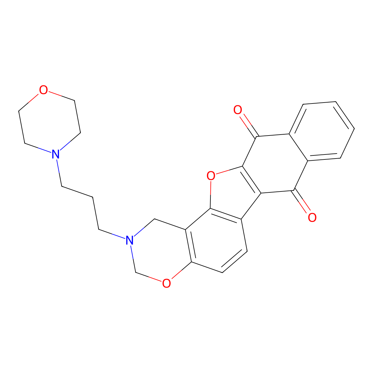 2-(3-morpholinopropyl)-2,3-dihydro-1H-naphtho[2',3':2,3]benzofuro[7,6-e][1,3]oxazine-7,12-dione molecular structure, CAS 380458-24-2