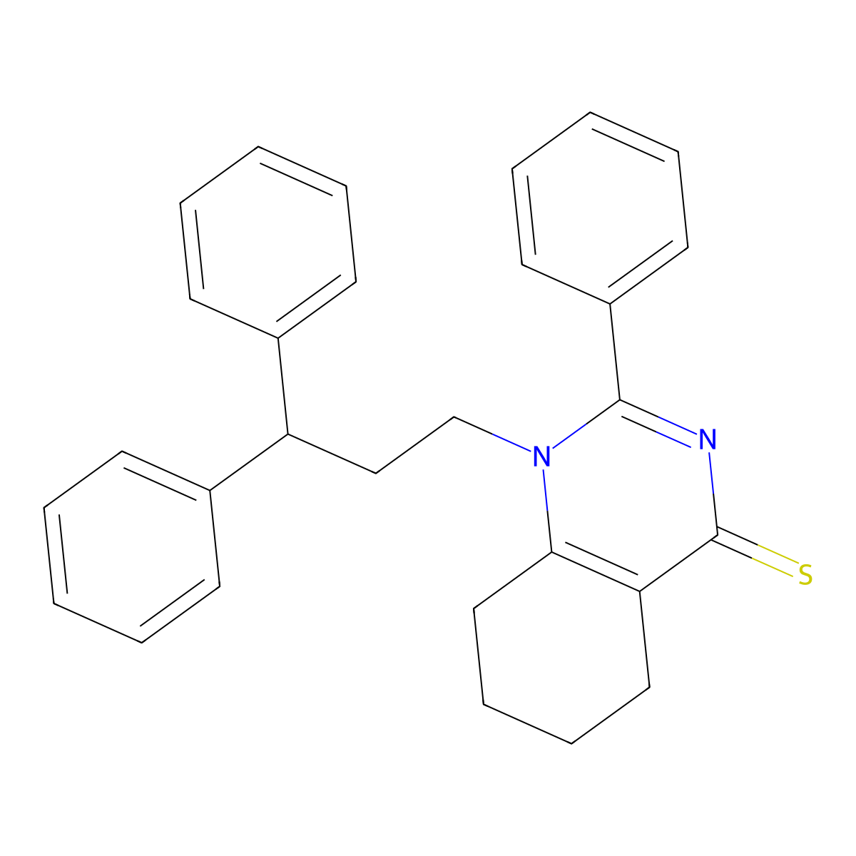 1-(3,3-Diphenylpropyl)-2-phenyl-1,5,6,7,8-pentahydroquinazoline-4-thione molecular structure, CAS 380458-38-8