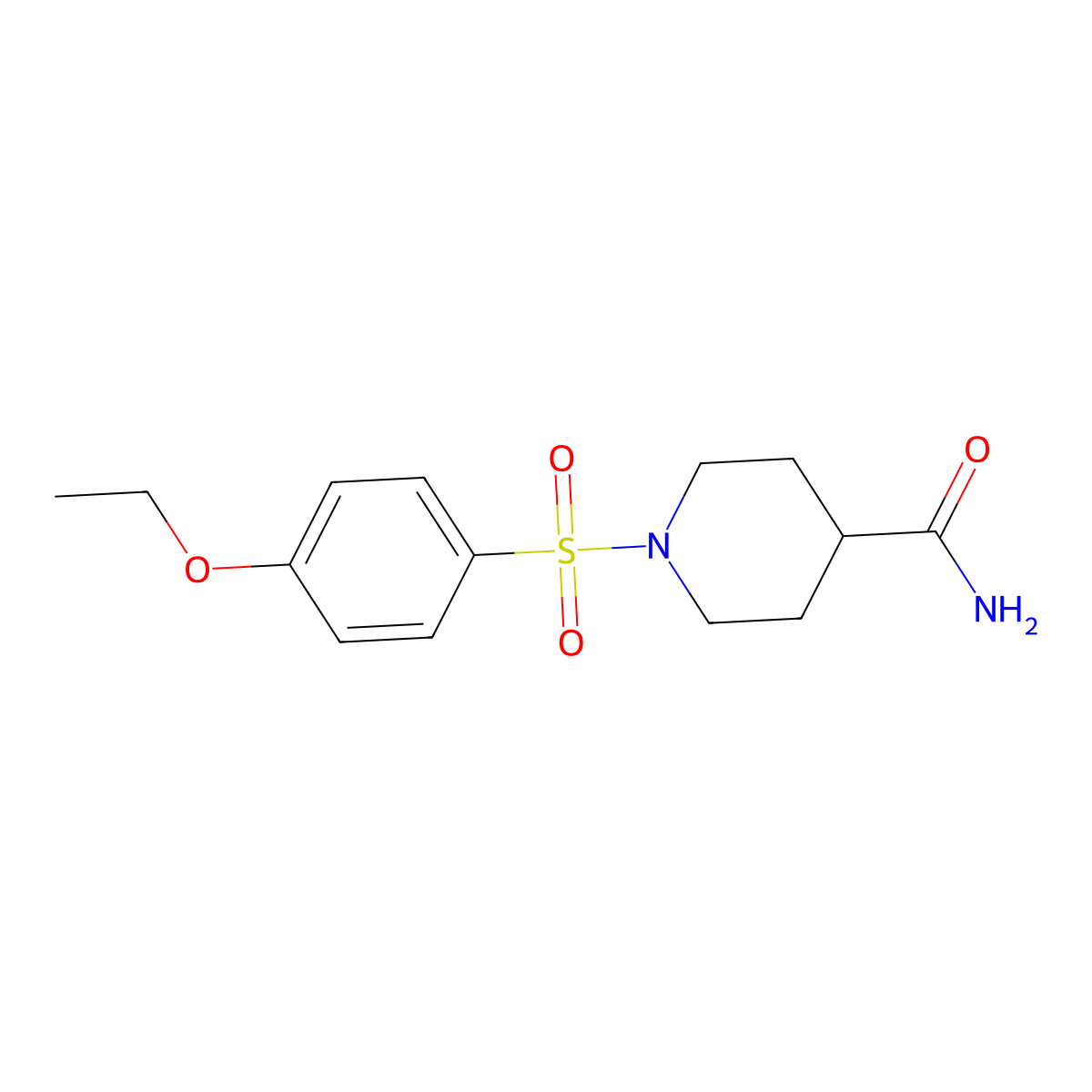 1-[(4-Ethoxyphenyl)sulfonyl]-4-piperidinecarboxamide molecular structure, CAS 380459-27-8