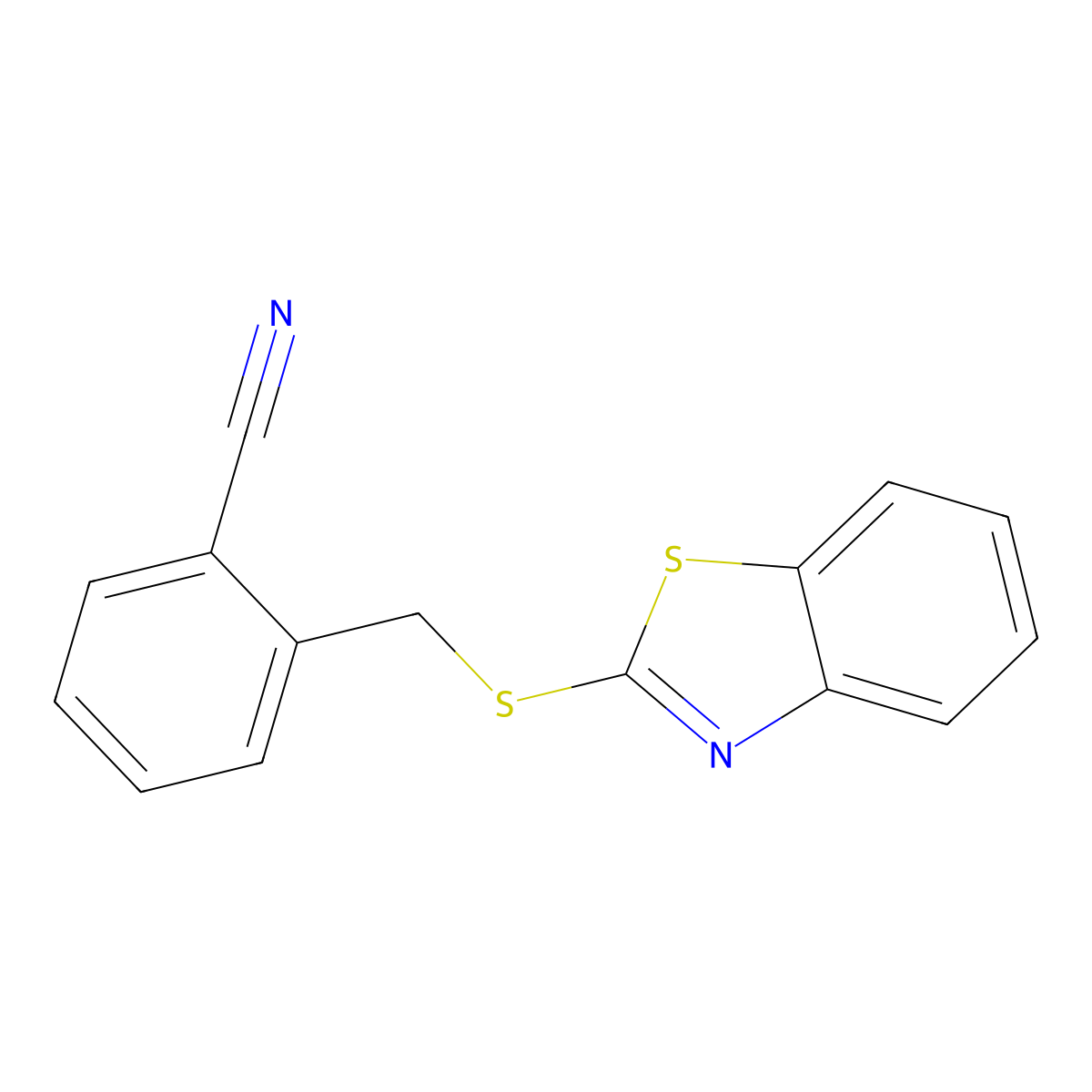 2-[(1,3-Benzothiazol-2-ylsulfanyl)methyl]benzonitrile molecular structure, CAS 380459-41-6