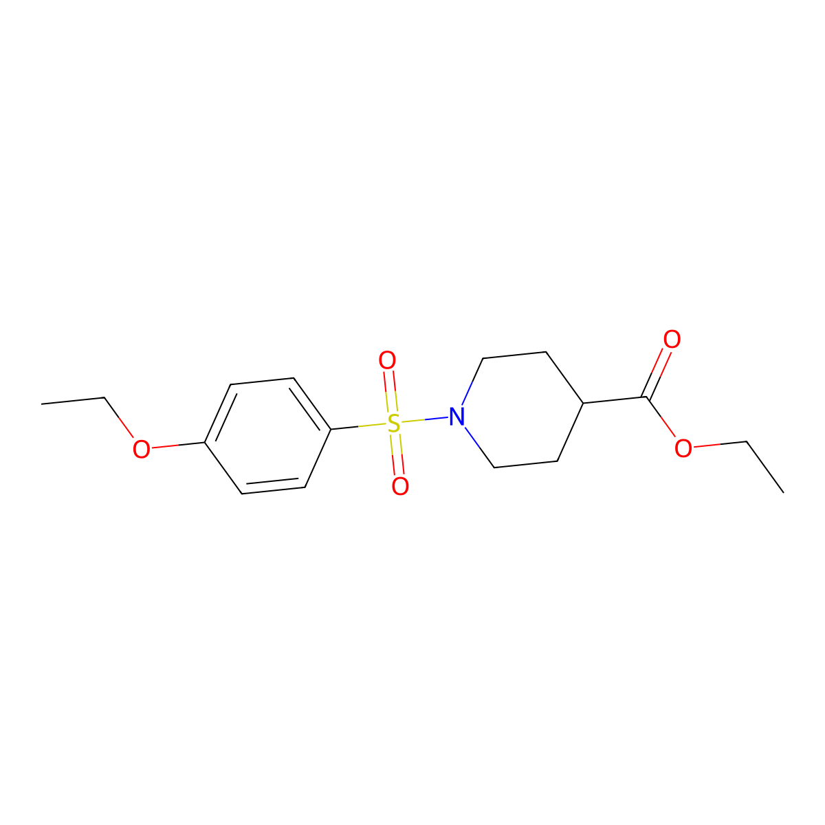 Ethyl 1-(4-ethoxyphenyl)sulfonylpiperidine-4-carboxylate molecular structure, CAS 380459-42-7