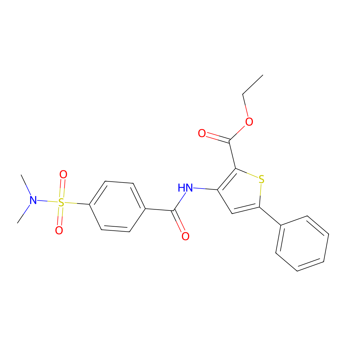 ethyl 3-(4-(N,N-dimethylsulfamoyl)benzamido)-5-phenylthiophene-2-carboxylate molecular structure, CAS 380459-56-3