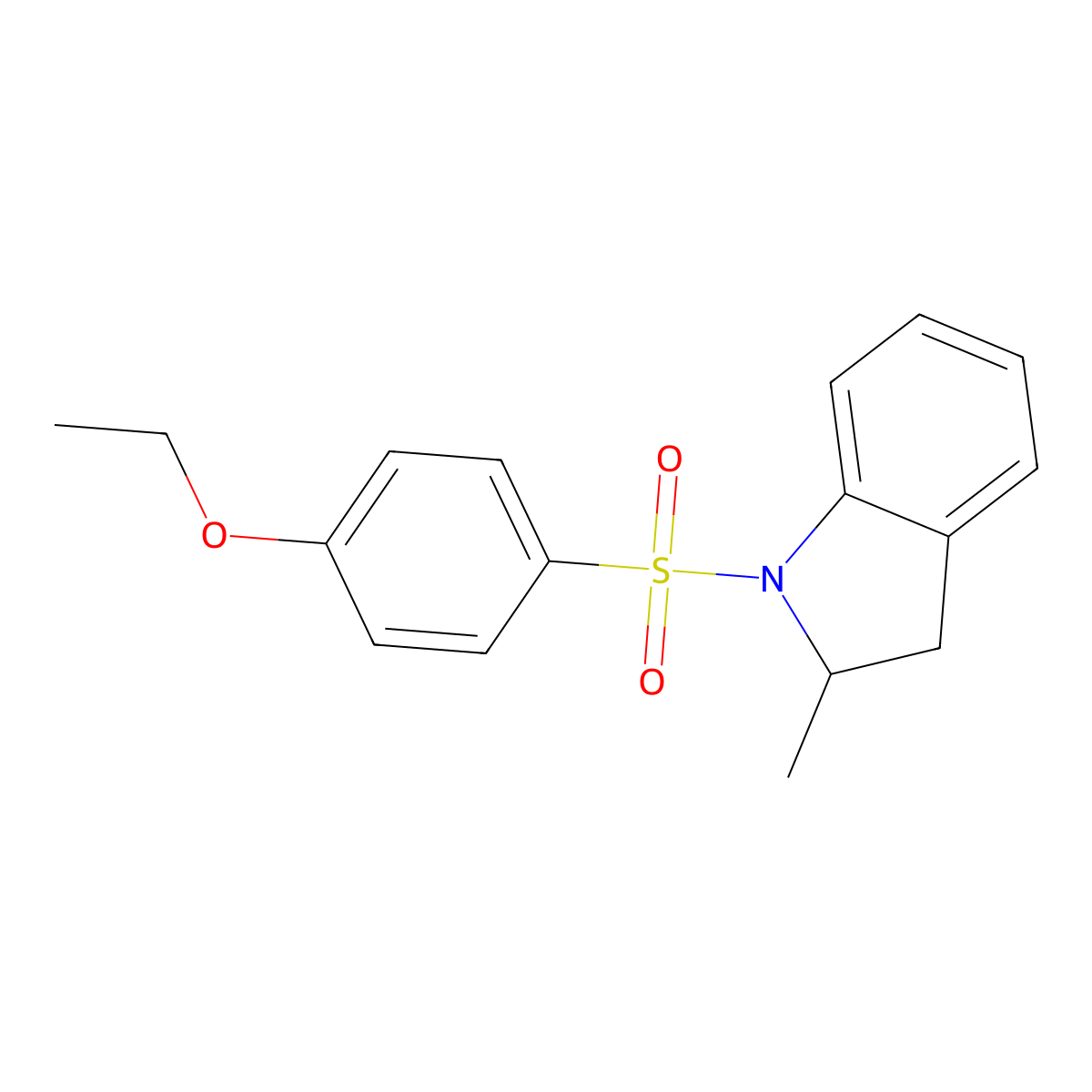 1-((4-Ethoxyphenyl)sulfonyl)-2-methylindoline molecular structure, CAS 380460-28-6