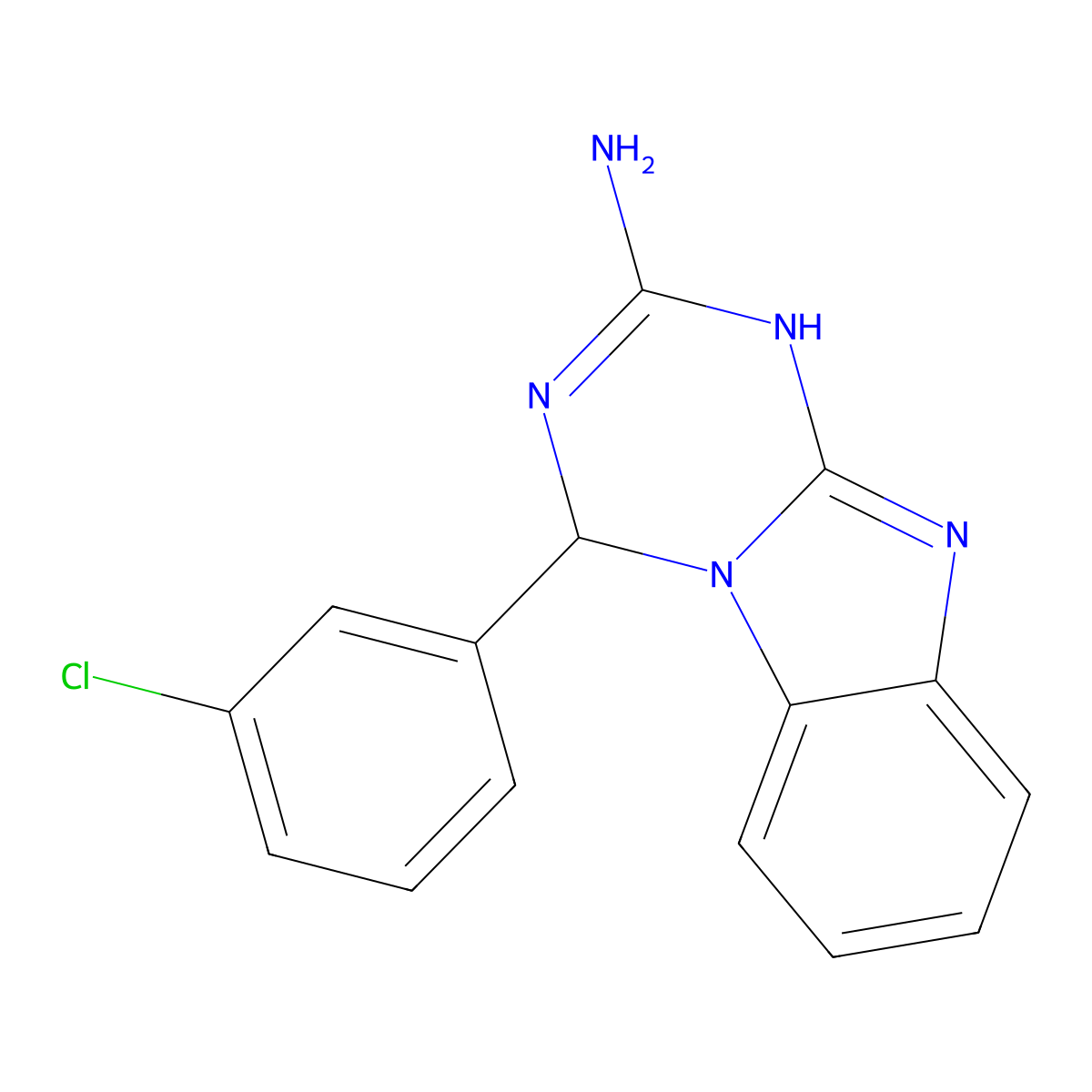 4-(3-Chlorophenyl)-1,4-dihydro[1,3,5]triazino[1,2-a]benzimidazol-2-amine molecular structure, CAS 380460-64-0