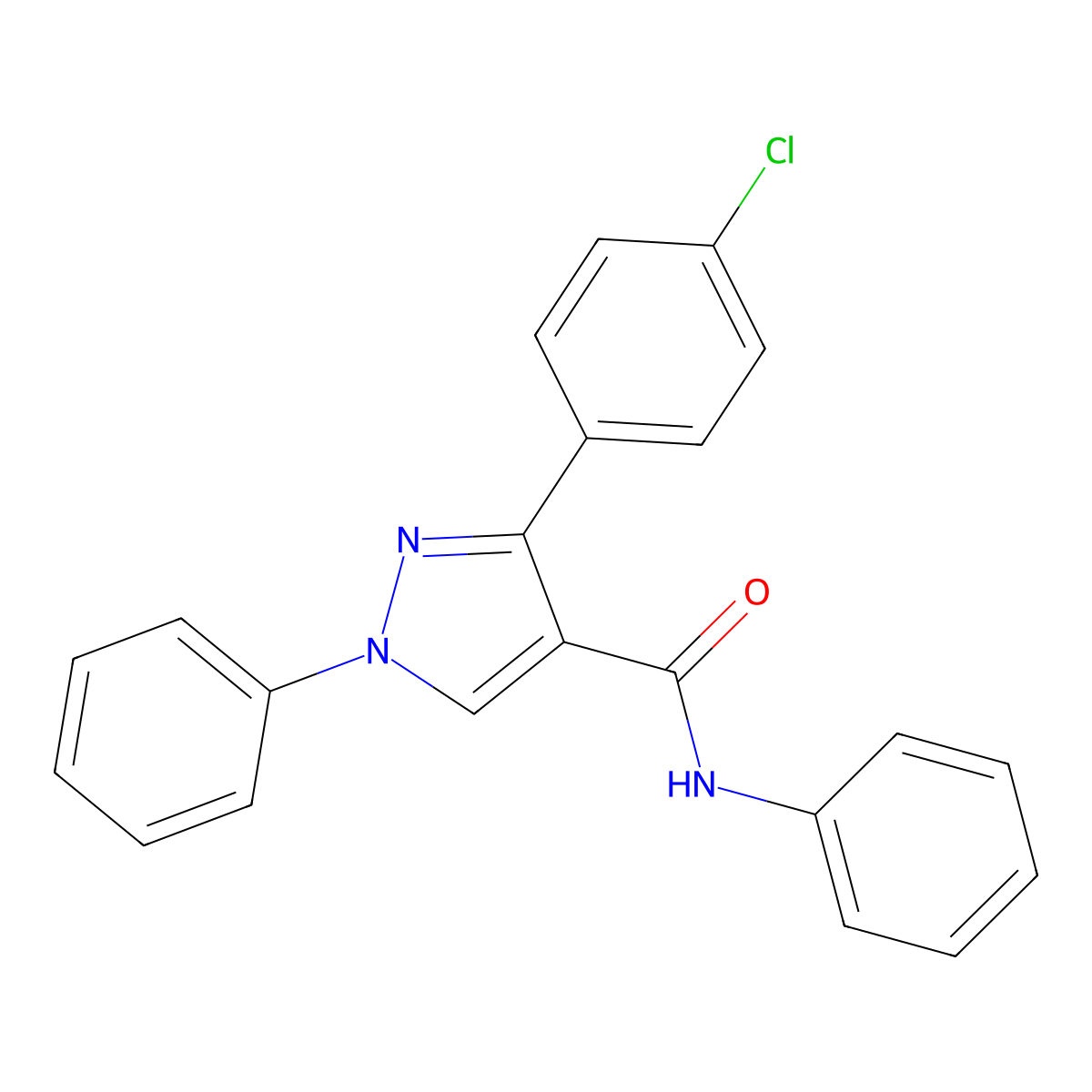 3-(4-chlorophenyl)-N,1-diphenyl-1H-pyrazole-4-carboxamide molecular structure, CAS 380463-10-5
