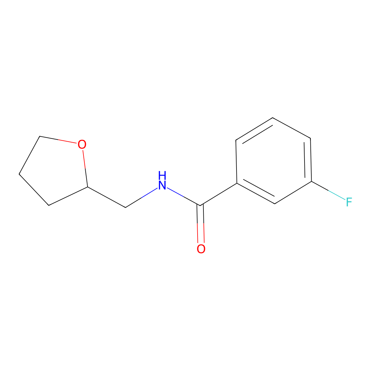 Benzamide, N-tetrahydrofurfuryl-3-fluoro- molecular structure, CAS 380466-50-2