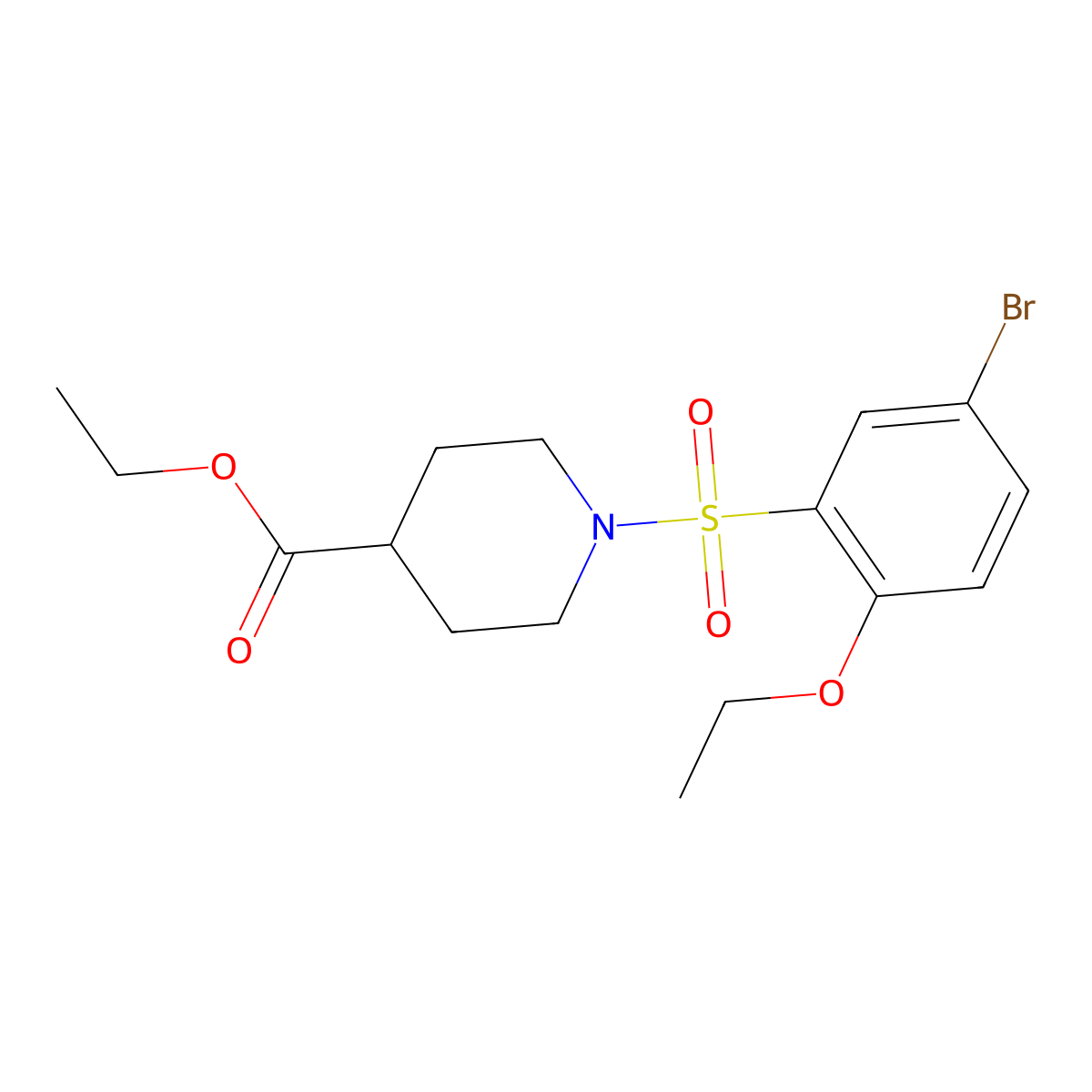 Ethyl 1-(5-bromo-2-ethoxybenzenesulfonyl)piperidine-4-carboxylate molecular structure, CAS 380466-87-5
