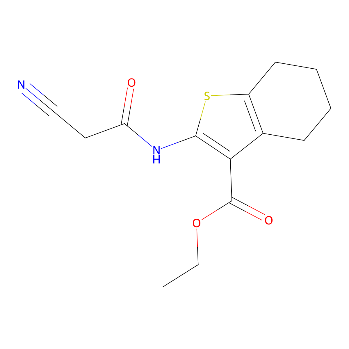 Ethyl 2-[(cyanoacetyl)amino]-4,5,6,7-tetrahydro-1-benzothiophene-3-carboxylate molecular structure, CAS 380467-91-4