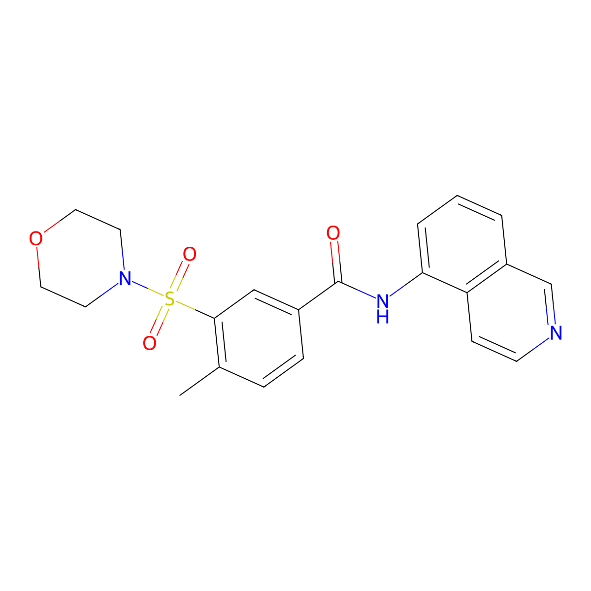 N-isoquinolin-5-yl-4-methyl-3-morpholin-4-ylsulfonylbenzamide molecular structure, CAS 380469-13-6