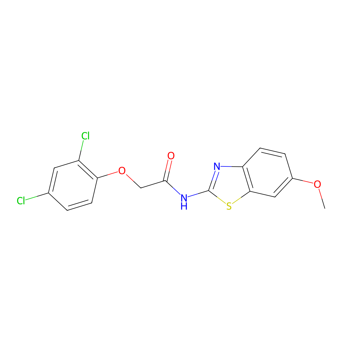 2-(2,4-dichlorophenoxy)-N-(6-methoxybenzo[d]thiazol-2-yl)acetamide molecular structure, CAS 380469-81-8