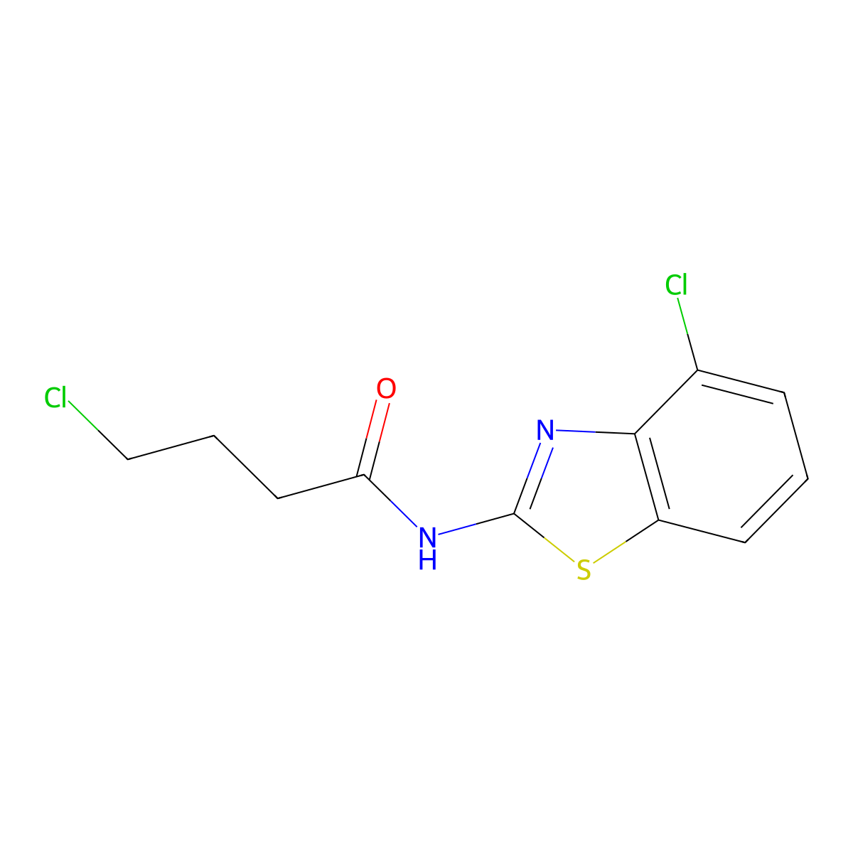 4-chloro-N-(4-chloro-1,3-benzothiazol-2-yl)butanamide molecular structure, CAS 380469-87-4