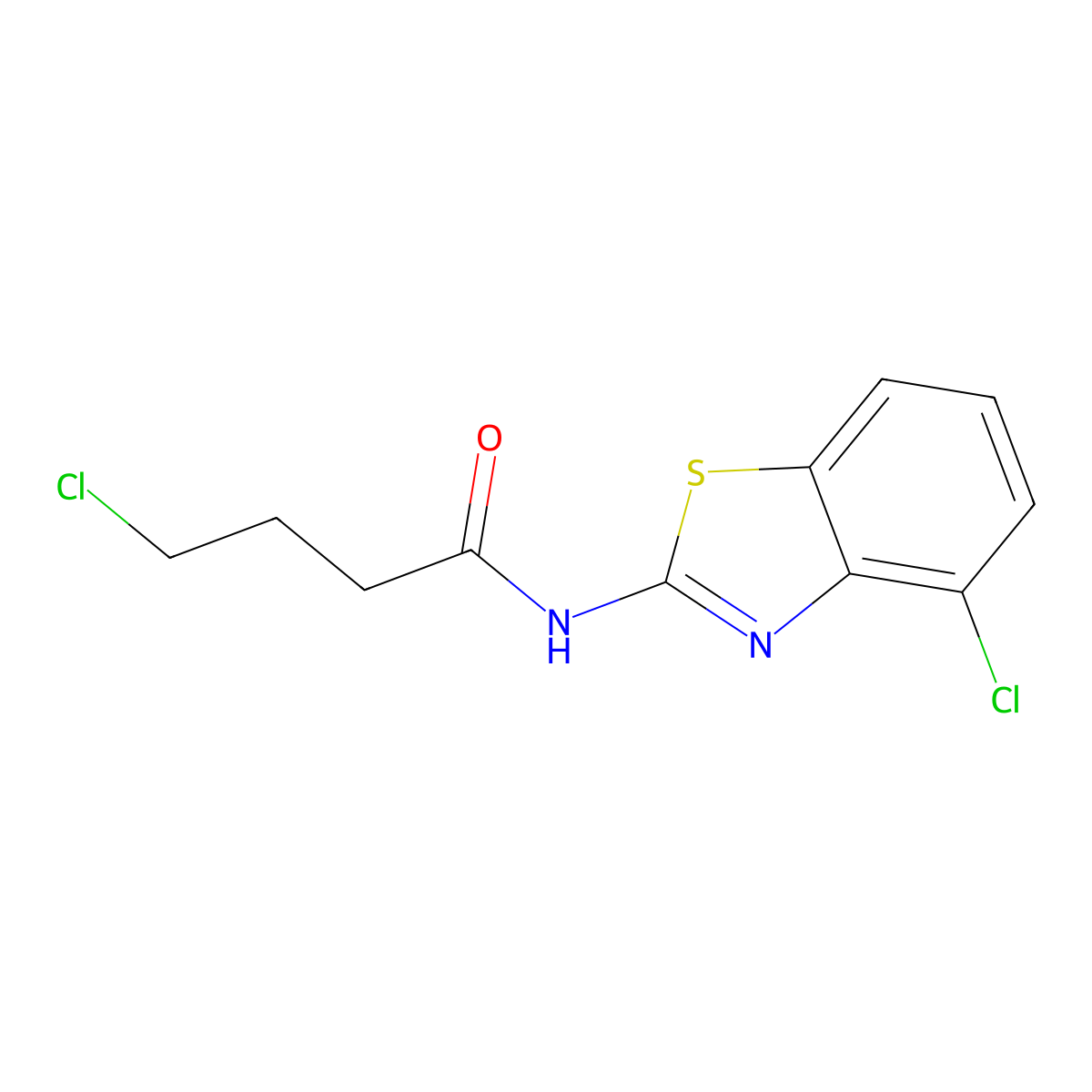 4-chloro-N-(4-chloro-1,3-benzothiazol-2-yl)butanamide molecular structure, CAS 380469-87-4