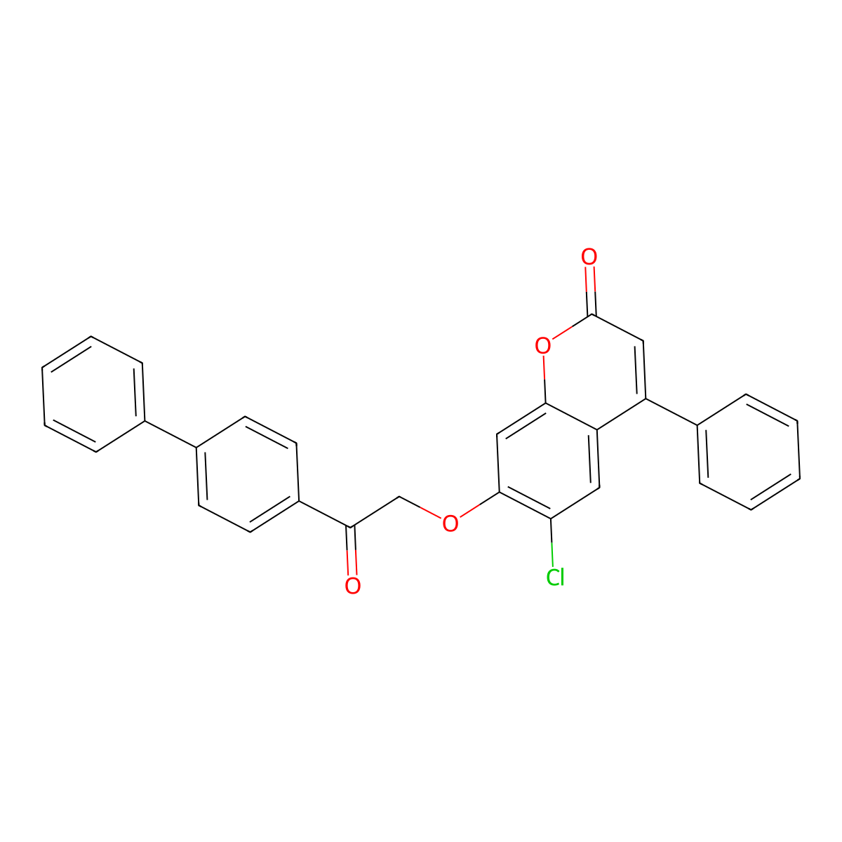 7-[2-(4-biphenylyl)-2-oxoethoxy]-6-chloro-4-phenyl-2H-chromen-2-one molecular structure, CAS 380474-51-1