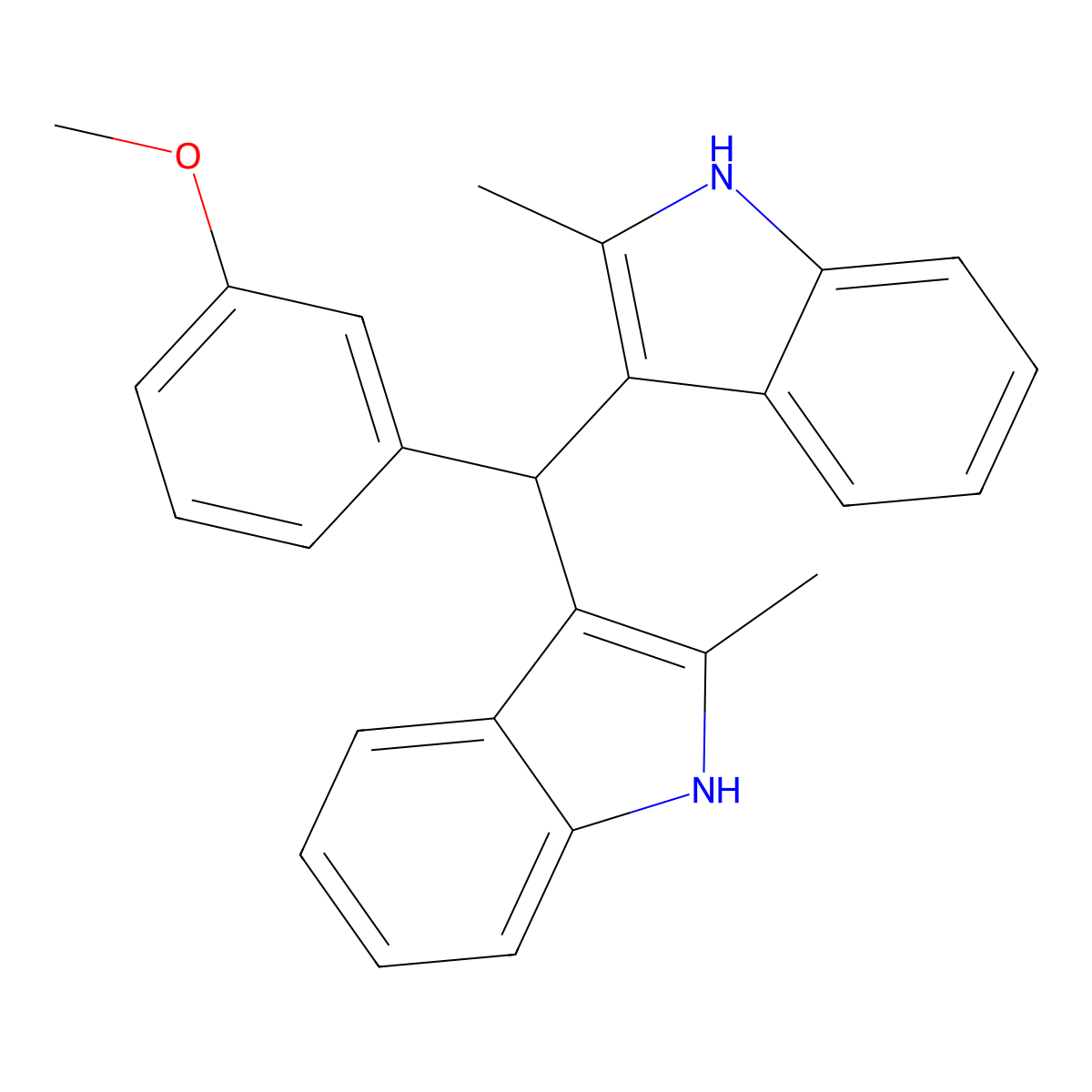 3-[(3-methoxyphenyl)(2-methyl-1H-indol-3-yl)methyl]-2-methyl-1H-indole molecular structure, CAS 380478-39-7