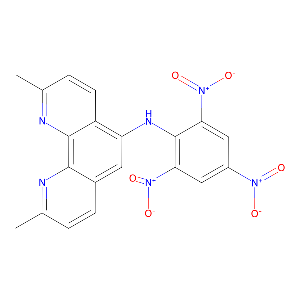 2,9-Dimethyl-5-picrylamino-1,10-phenanthroline molecular structure, CAS 380482-30-4
