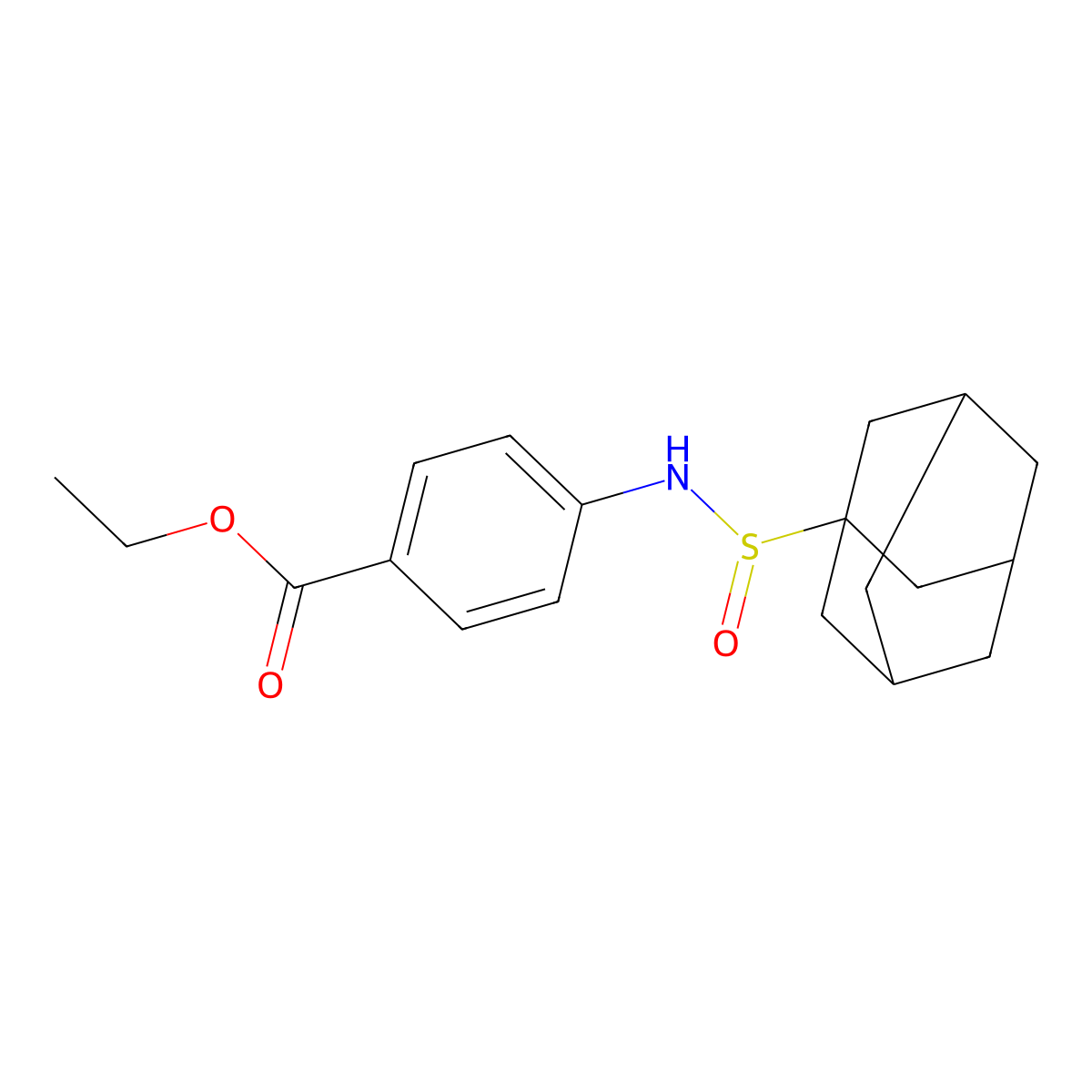 Ethyl 4-(1-adamantylsulfinylamino)benzoate molecular structure, CAS 380483-68-1