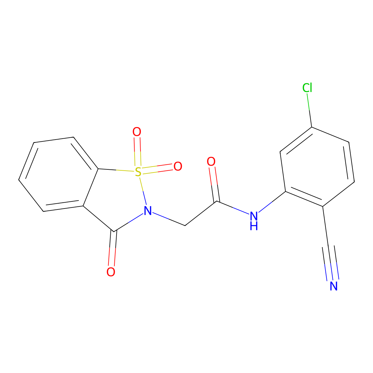 N-(5-chloro-2-cyanophenyl)-2-(1,1,3-trioxo-2,3-dihydro-1lambda6,2-benzothiazol-2-yl)acetamide molecular structure, CAS 380485-74-5