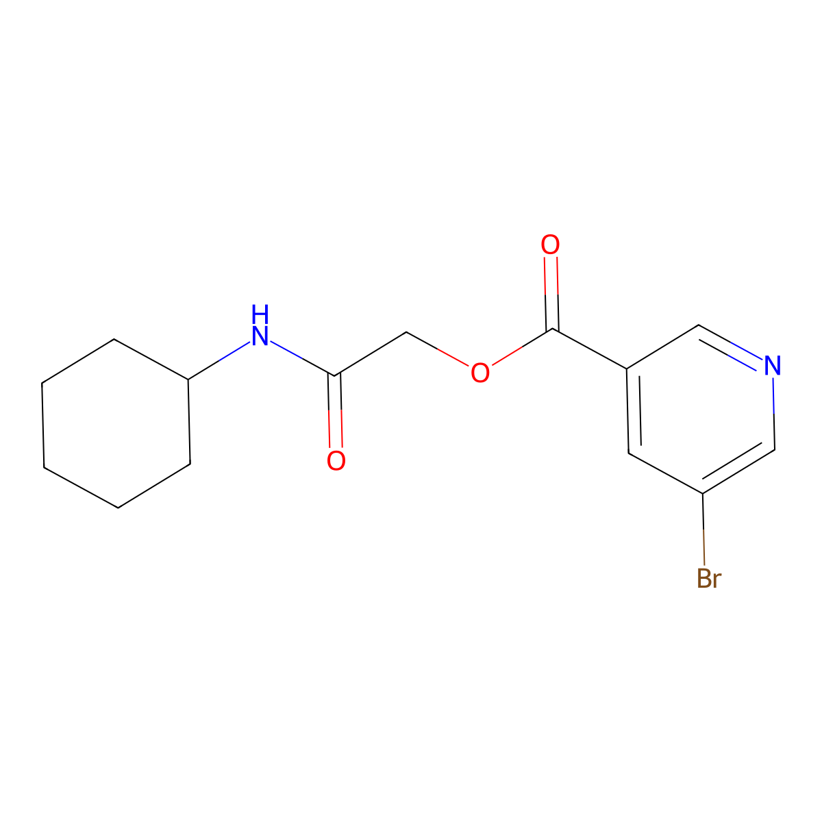 [2-(Cyclohexylamino)-2-oxoethyl] 5-bromopyridine-3-carboxylate molecular structure, CAS 380486-14-6