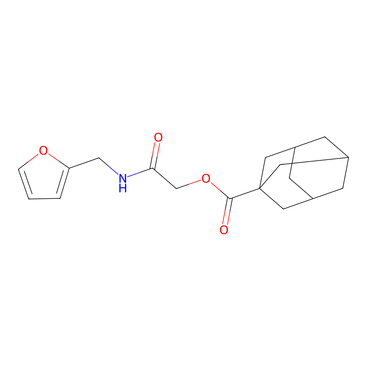 1-Adamantanecarboxylic acid [2-(2-furanylmethylamino)-2-oxoethyl] ester molecular structure, CAS 380487-05-8