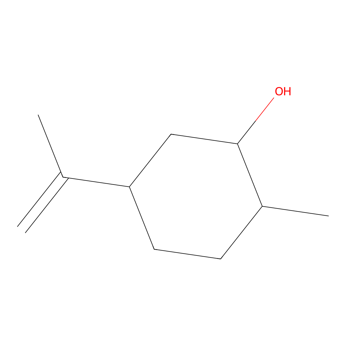 2-Methyl-5-(1-methylethenyl)cyclohexanol molecular structure, CAS 38049-26-2
