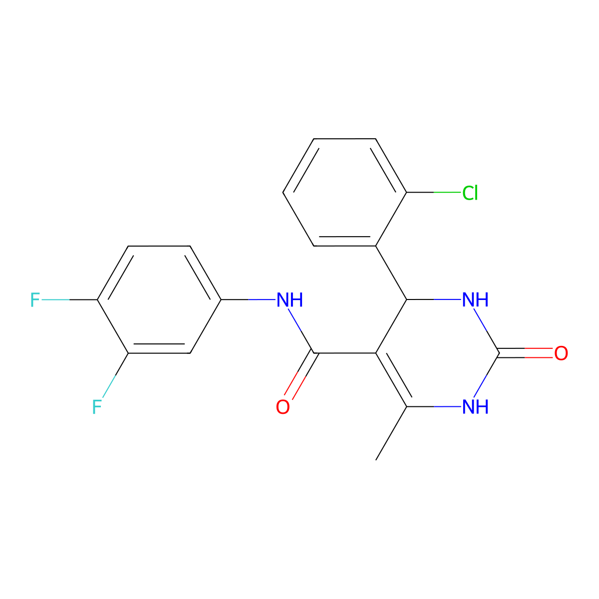 4-(2-chlorophenyl)-N-(3,4-difluorophenyl)-6-methyl-2-oxo-1,2,3,4-tetrahydropyrimidine-5-carboxamide molecular structure, CAS 380491-26-9